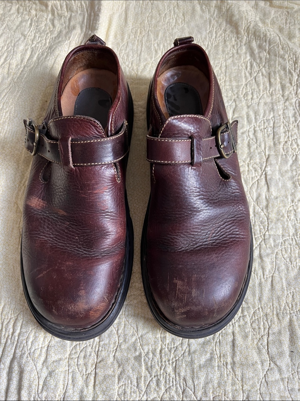 Born Men's Brown Leather Monk Strap Shoes